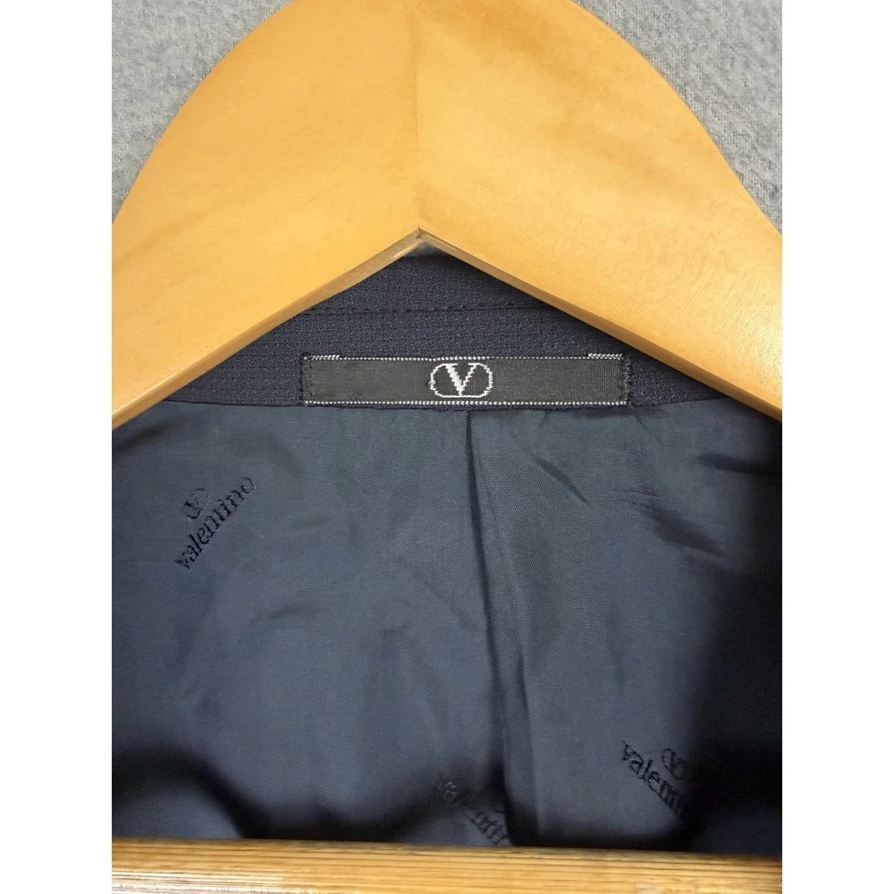 Valentino Uomo Vintage Navy Blue 2‎ Piece Suit 39x31.5 Wool 3 Button Blazer Mens